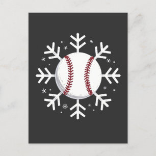 Postal Navidades Béisbol Snowflake Sport Hit hom run