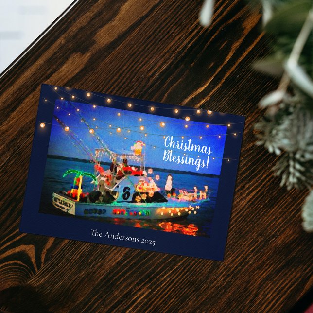 Postal Navidades bendiciendo la luz del barco (Subido por el creador)