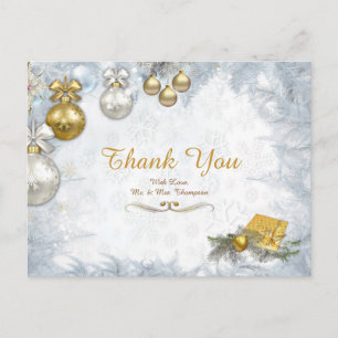 Postal Navidades Blancos Gracias Postcard