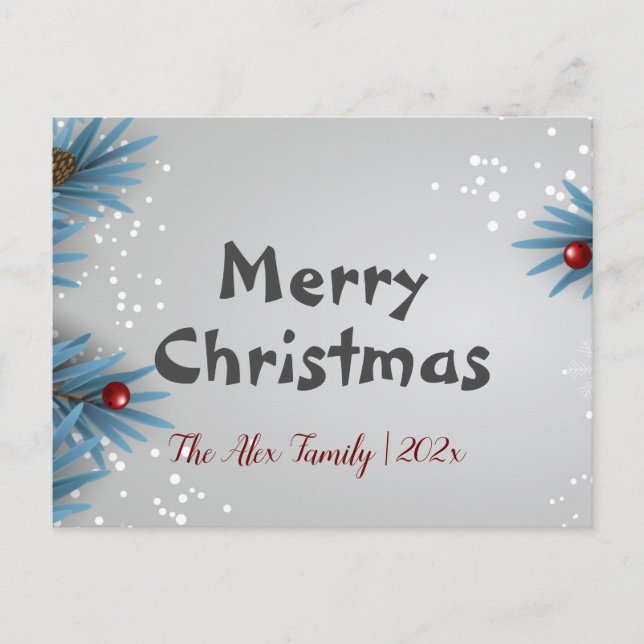 Postal navidades blancos simples (Anverso)