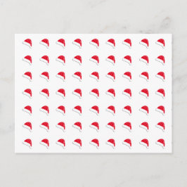 Postal navidades blancos y lindos de patrón de Santa Hat