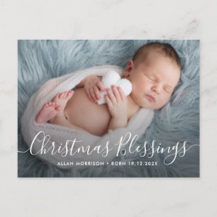 Postal NAVIDADES BLESSINGS anuncio de nacimiento de vacac