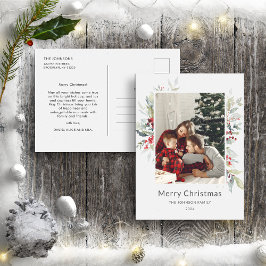 Postal Navidades Bouquet de Invierno de las Berries Rojas