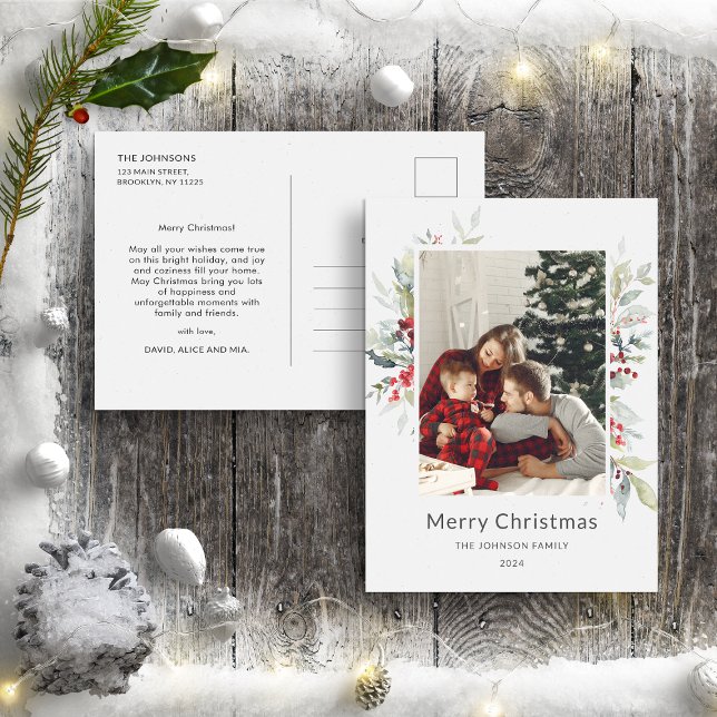 Postal Navidades Bouquet de Invierno de las Berries Rojas (Subido por el creador)