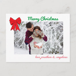 Postal Navidades Bow & Deer Personalizado Photo
