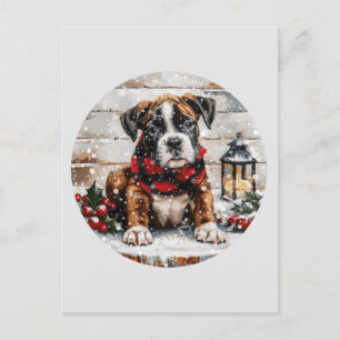 Postal Navidades Boxer Puppy