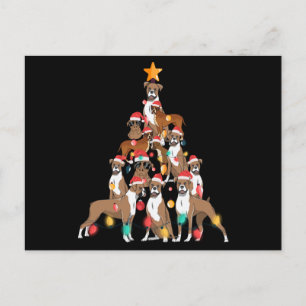 Postal Navidades Boxer Tree Holiday Dog Lover Xmas