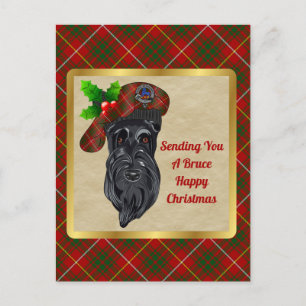 Postal Navidades Bruce Clan Badge & Tartan