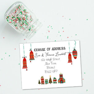 Postal Navidades Cambio de dirección Aldea nórdica