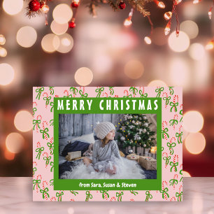 Postal Navidades Candy Canes PERSONALIZADO navideño foto