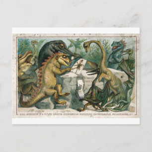 Postal Navidades cargan dinosaurios estudiando antiguos h