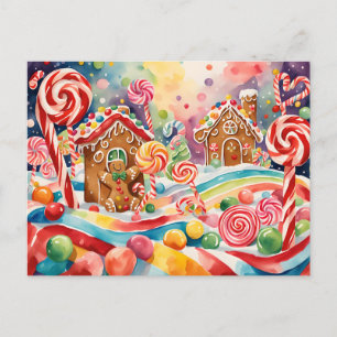 Postal navidades carteles de las casas de jengibre