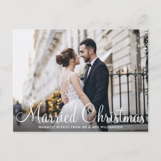 Postal NAVIDADES CASADOS | foto de guión blanco