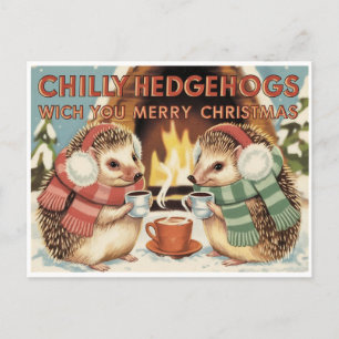 Postal Navidades Chilly hedgehog