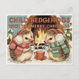 Postal Navidades Chilly hedgehog