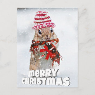 Postal Navidades chipmunk
