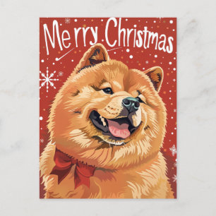 Postal Navidades Chow Chow