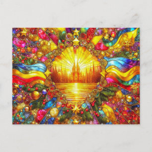 Postal NAVIDADES CITYSCAPE ~ Postcard ~