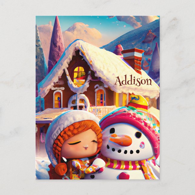 Postal Navidades Clay Playday Gingerbread Snowman Winter (Anverso)