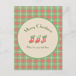Postal Navidades con base verde de Plaid