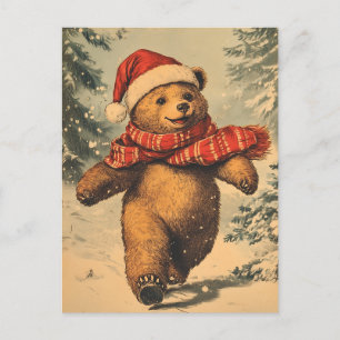 Postal Navidades con cosecha de osos