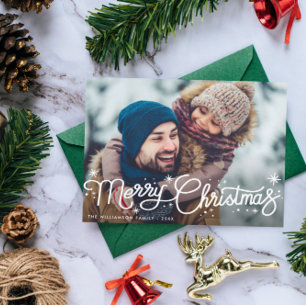 Postal navidades con letras a mano alegría festividad