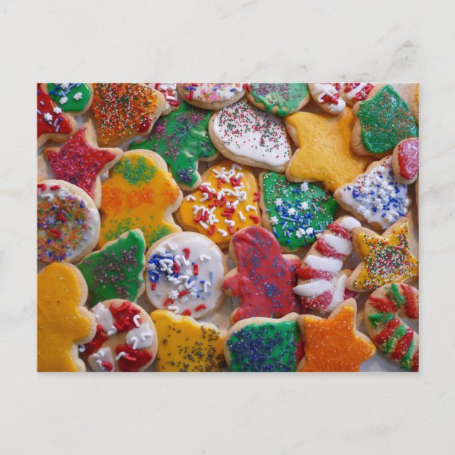 Postal Navidades Cookies En Coloridas Vacaciones (Anverso)