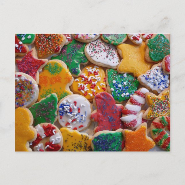 Postal Navidades Cookies En Coloridas Vacaciones (Anverso)