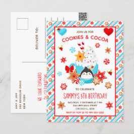 Postal Navidades Cookies y Azul de cumpleaños de cacao