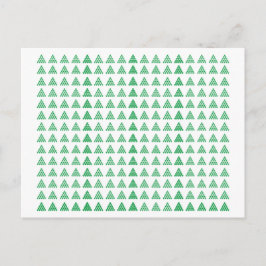 Postal Navidades Copos de nieve blancos verdes Pinos Árbo
