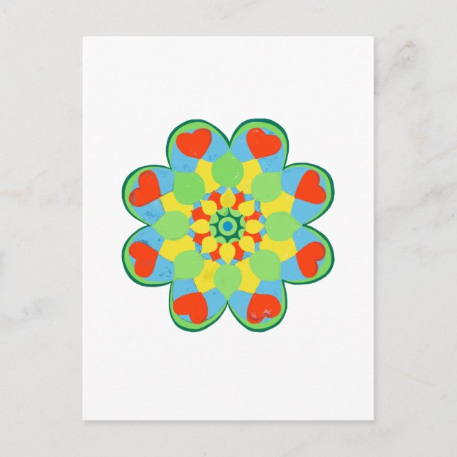 Postal Navidades Corazón Mandala (Anverso)