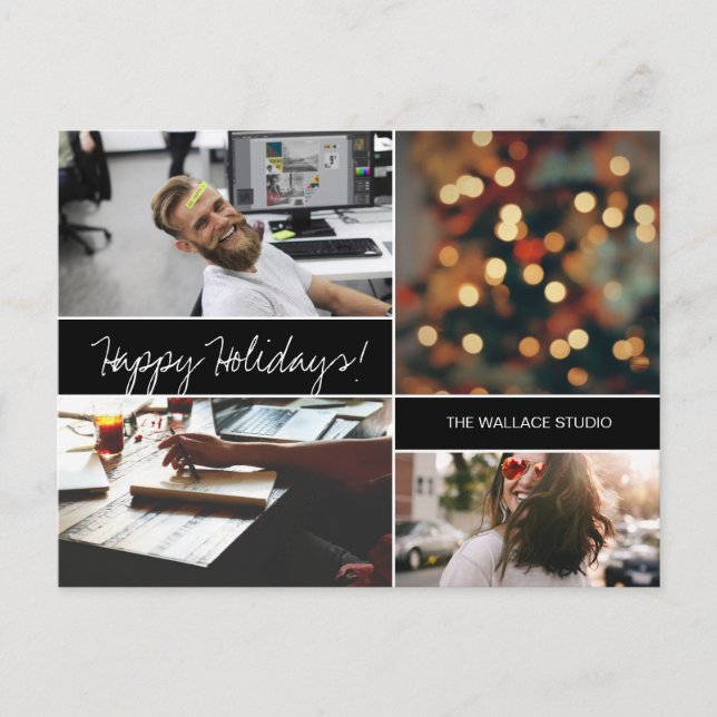 Postal Navidades corporativos de Happy Holidays Photo col (Anverso)