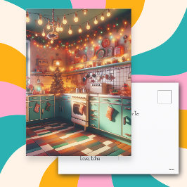 Postal Navidades Cosy Cottage Kitsch Retro