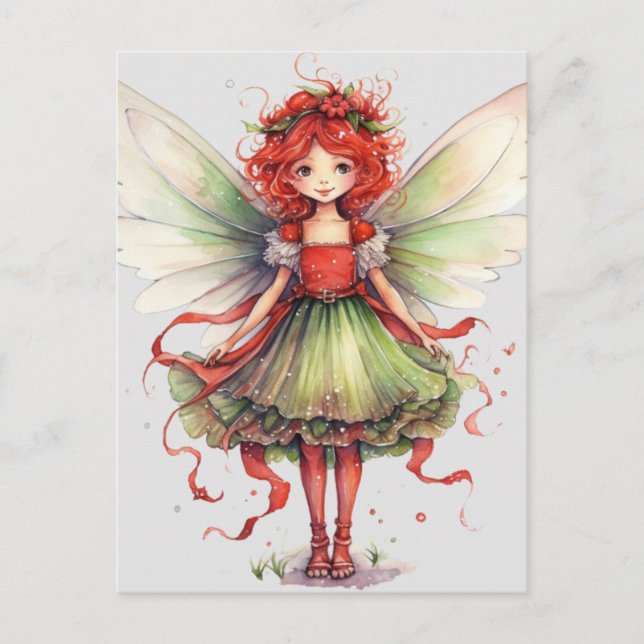 Postal Navidades de acuarela (Anverso)