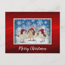 Postal Navidades de acuarela de Nieve para Pollos navidad