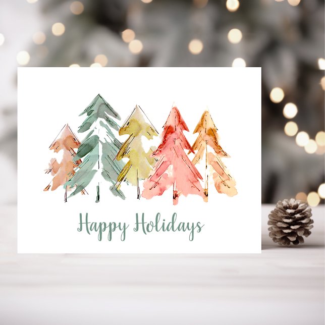 Postal Navidades de acuarelas de pino (Subido por el creador)