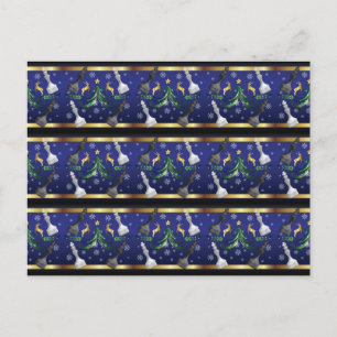 Postal Navidades de ajedrez - Árbol de Navidad con copas 