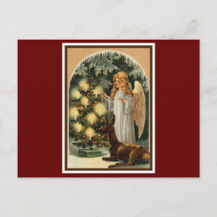 Postal Navidades de ángeles de época