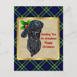 Postal Navidades de Arbuthnot Clan Badge y Tartan