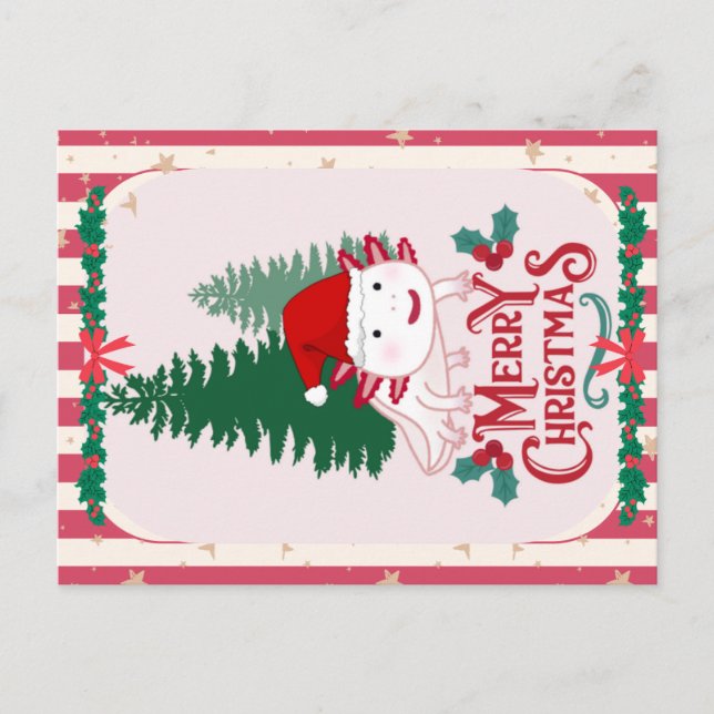 Postal Navidades de axolotl (Anverso)