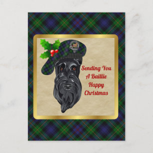Postal Navidades de Baillie Clan Badge y Tartan