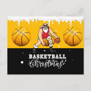 Postal Navidades de baloncesto con Santa Claus