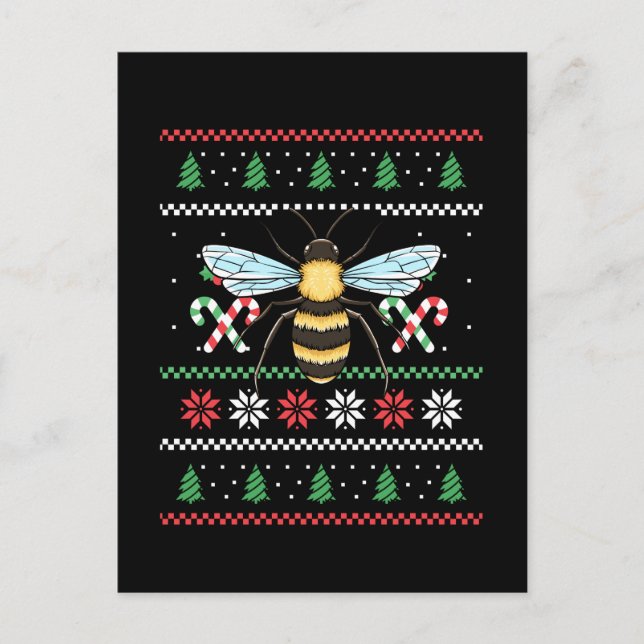Postal Navidades de Bee Animal Bee Ugly (Anverso)