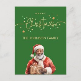 Postal Navidades de Black Santa Claus de Estados Unidos
