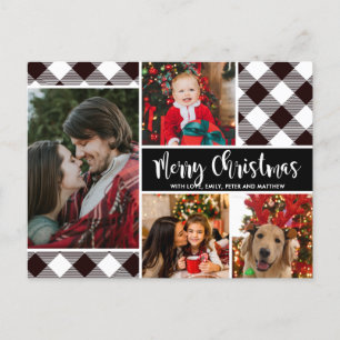 Postal Navidades de búfalo modernos de 4 Collages de foto