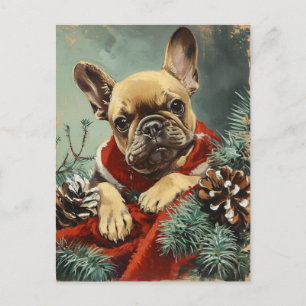 Postal Navidades de Bulldog de Francia