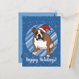 Postal Navidades de Bulldog de Inglaterra