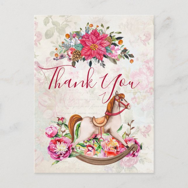 Postal Navidades de Caballos de Rocas de Victoria Gracias (Anverso)