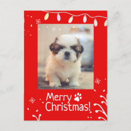 Postal Navidades de cachorros personalizados saludando la