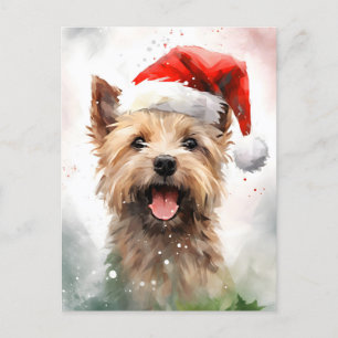 Postal Navidades de Cairn Terrier pinchan arte